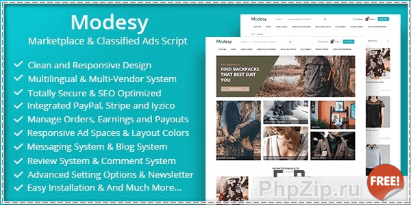 Modesy v1.6.2 - Скрипт интернет магазина